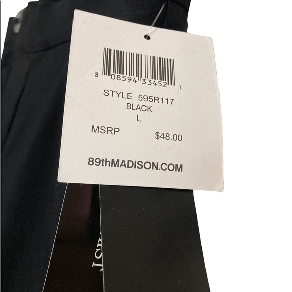 LG•NWT•89TH & MADISON•ANLKLE LENGTH / BLACK DRESS PANTS W ANKLE DETAIL• - Picture 10 of 10